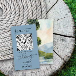 Tarjeta De Recepción Sitio web del Boda Evergreen RSVP QR Code