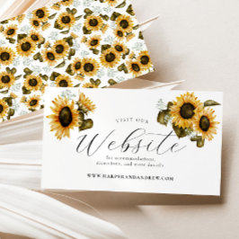 Tarjeta De Recepción Sitio web del Boda floral amarillo girasol