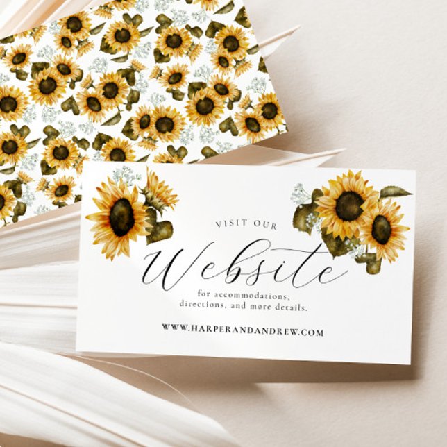 Tarjeta De Recepción Sitio web del Boda floral amarillo girasol (Subido por el creador)