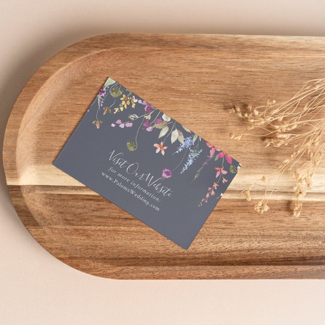 Tarjeta De Recepción Sitio web del Boda floral azul silvestre clásico (Subido por el creador)