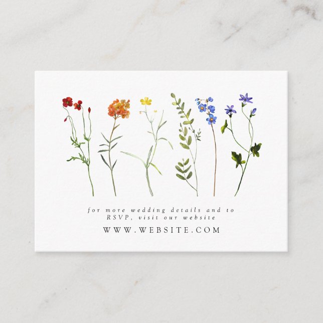 Tarjeta De Recepción Sitio web del Boda Floral del Orgullo Gay LGBTQ (Anverso)