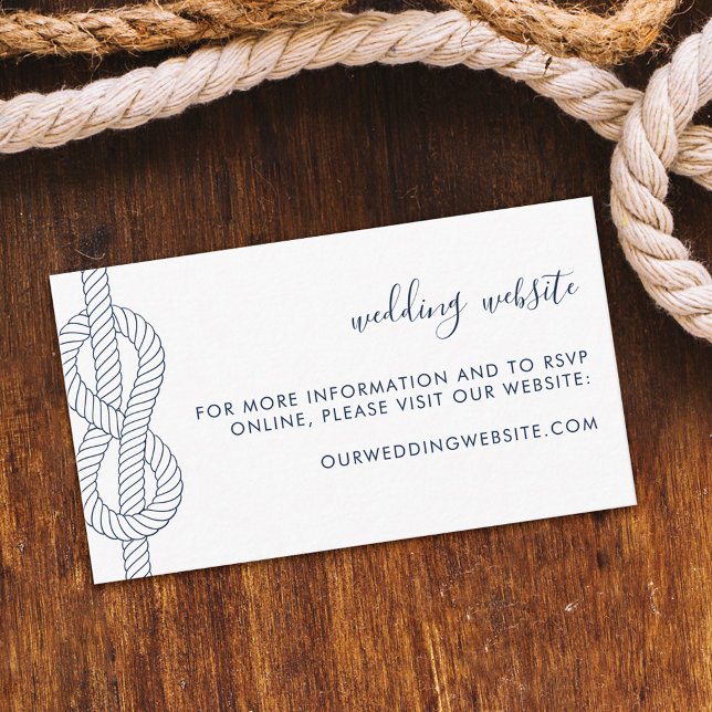 Tarjeta De Recepción Sitio web del Boda Nautical Rope Knot (Subido por el creador)