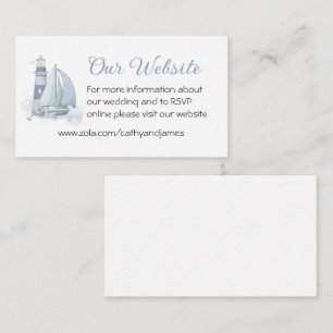 Tarjeta De Recepción Sitio web del Boda Náutico Azul del Faro