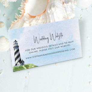 Tarjeta De Recepción Sitio web del Boda náutico del faro