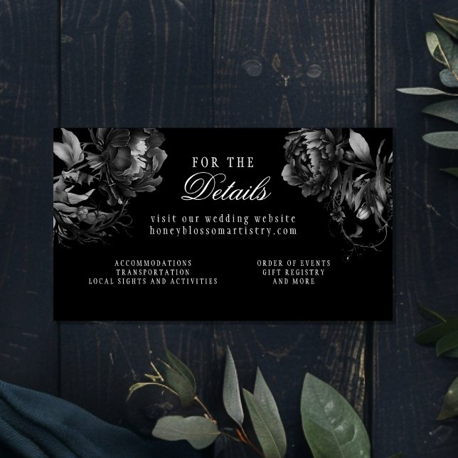 Tarjeta De Recepción Sitio web del Boda negro gótico clásico (Subido por el creador)