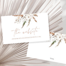 Tarjeta De Recepción Sitio web del Boda Orquídea Boho Terracotta Pampas