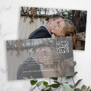 Tarjeta De Recepción Sitio web del boda QR CODE detalles de foto mínimo