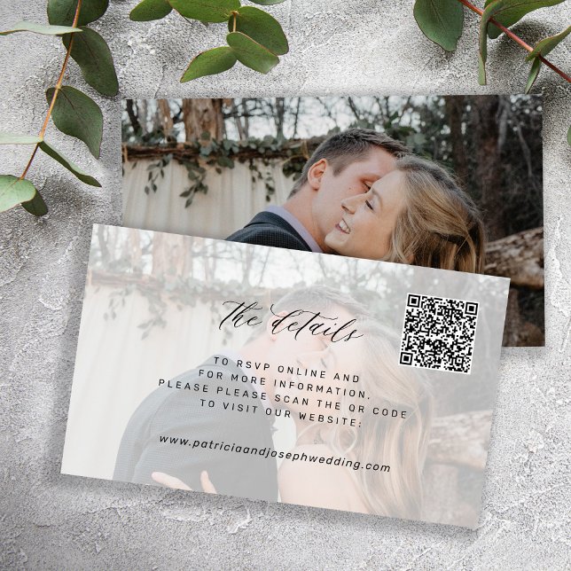 Tarjeta De Recepción Sitio web del boda QR CODE detalles de foto mínimo (Subido por el creador)