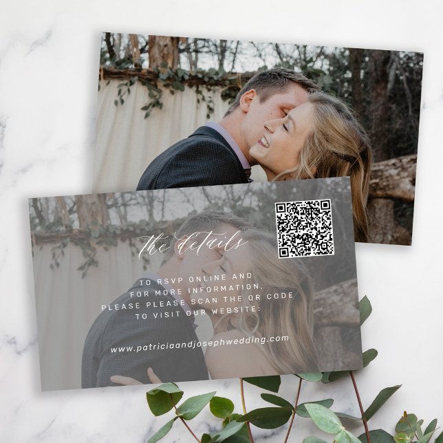 Tarjeta De Recepción Sitio web del boda QR CODE detalles de foto mínimo (Subido por el creador)