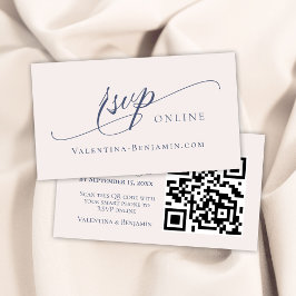 Tarjeta De Recepción sitio web del boda RSVP código QR en línea Dusty b