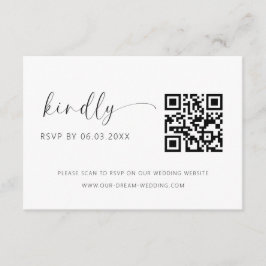 Tarjeta De Recepción Sitio web del Boda RSVP de código QR