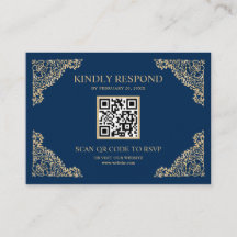 Sitio web del Boda RSVP de código QR para marco az