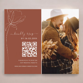Tarjeta De Recepción Sitio web del Boda RSVP del Código QR del Boho