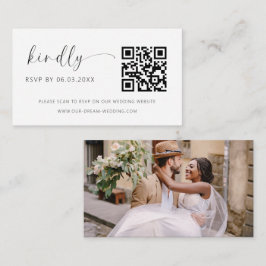 Tarjeta De Recepción Sitio web del Boda RSVP del código QR del presupue