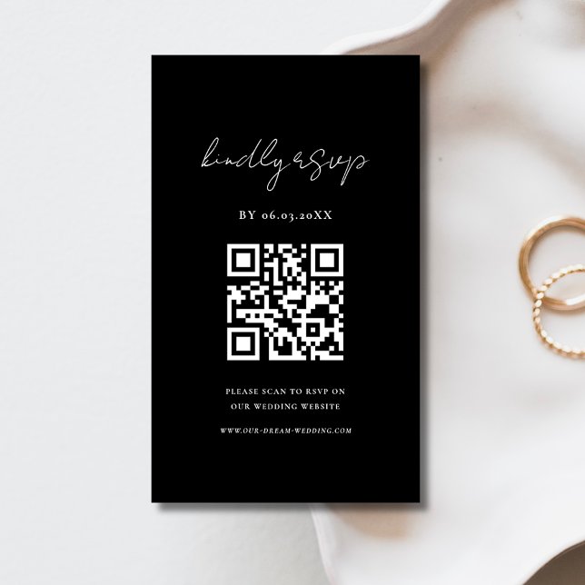Tarjeta De Recepción Sitio web del Boda RSVP del código QR del presupue (Subido por el creador)