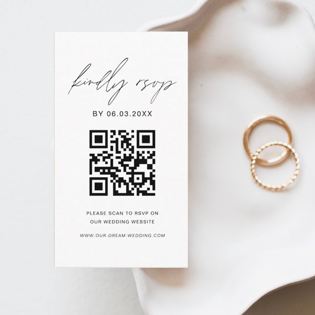 Tarjeta De Recepción Sitio web del Boda RSVP del código QR del presupue (Subido por el creador)