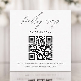 Tarjeta De Recepción Sitio web del Boda RSVP del código QR del presupue
