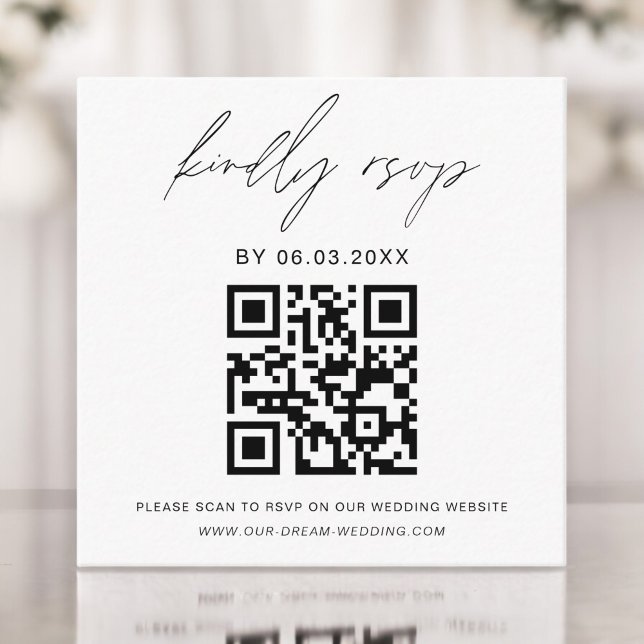 Tarjeta De Recepción Sitio web del Boda RSVP del código QR del presupue (Subido por el creador)