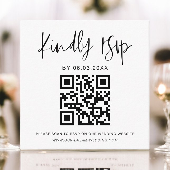 Tarjeta De Recepción Sitio web del Boda RSVP del código QR del presupue (Subido por el creador)