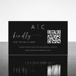 Tarjeta De Recepción Sitio web del Boda RSVP del código QR del presupue