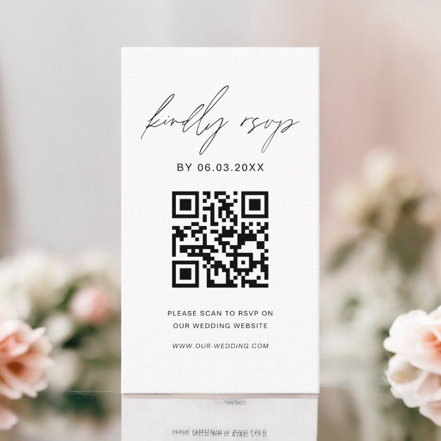 Tarjeta De Recepción Sitio web del Boda RSVP del código QR del presupue (Subido por el creador)
