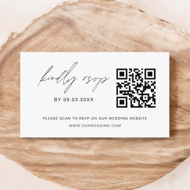 Tarjeta De Recepción Sitio web del Boda RSVP del código QR del presupue (Subido por el creador)