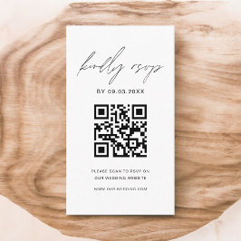 Tarjeta De Recepción Sitio web del Boda RSVP del código QR del presupue