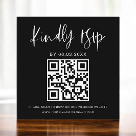 Tarjeta De Recepción Sitio web del Boda RSVP del código QR del presupue