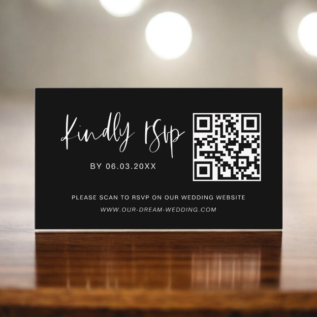 Tarjeta De Recepción Sitio web del Boda RSVP del código QR del presupue (Subido por el creador)