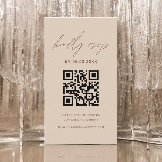Tarjeta De Recepción Sitio web del Boda RSVP del código QR del presupue (Subido por el creador)