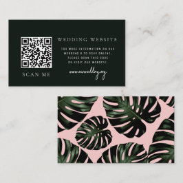 Tarjeta De Recepción Sitio web del Boda RSVP del código QR Tropical Esm