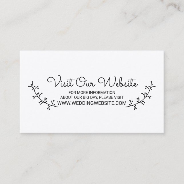 Tarjeta De Recepción Sitio web del Boda Rustic Laurels (Anverso)