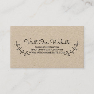 Tarjeta De Recepción Sitio web del Boda Rustic Laurels