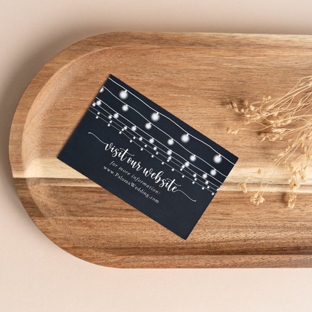 Tarjeta De Recepción Sitio web del Boda Rustic String Lights (Subido por el creador)
