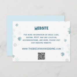 Tarjeta De Recepción Sitio web del Boda Snowflake Winter Wonderland