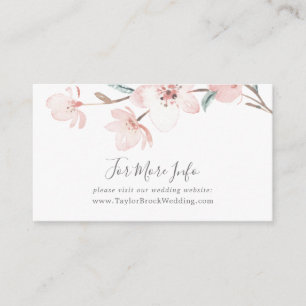 Tarjeta De Recepción Sitio web del Boda Spring Cherry Blossom