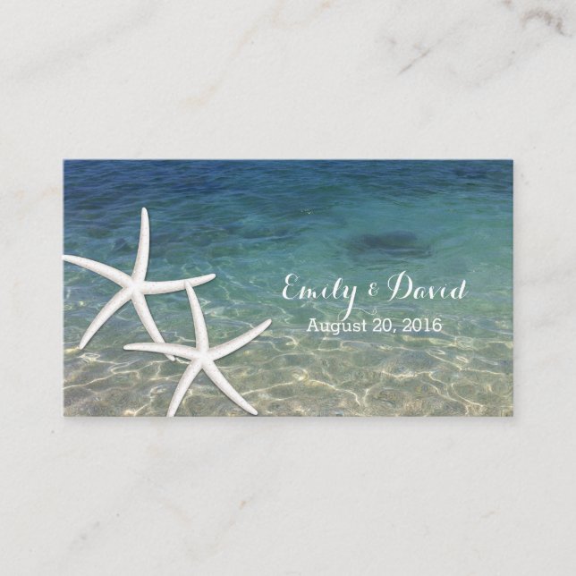 Tarjeta De Recepción Sitio web del Boda Starfish de Playa de Verano Ins (Anverso)