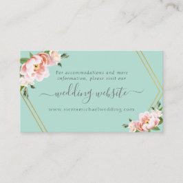 Tarjeta De Recepción Sitio web del Boda Verde de la Casa de Oro Floral