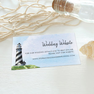 Tarjeta De Recepción Sitio web del faro acuático moderno Boda