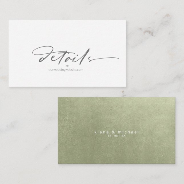 Tarjeta De Recepción Sitio web del paisaje acuático Sage Green ID786 (Anverso / Reverso)