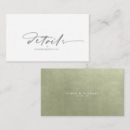 Tarjeta De Recepción Sitio web del paisaje acuático Sage Green ID786