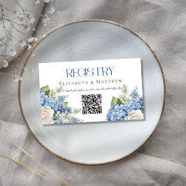Tarjeta De Recepción Sitio Web del Registro de Bodas de Hidrangea Azul