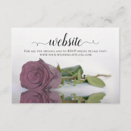 Tarjeta De Recepción Sitio web Dusty Mauve Pink Rose Elegant Wedding