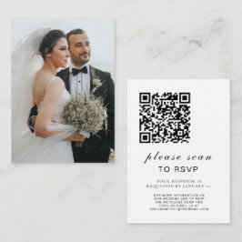 Tarjeta De Recepción Sitio Web Elegant Wedding | Foto de código QR de R