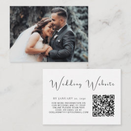 Tarjeta De Recepción Sitio Web Elegant Wedding | Foto de código QR de R