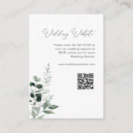 Tarjeta De Recepción sitio web elegante de boda verde de sage script