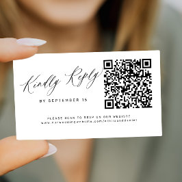 Tarjeta De Recepción Sitio web en línea del boda de código QR de presup