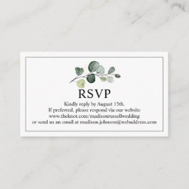 Tarjeta De Recepción Sitio web Eucalyptus Greenery Wedding RSVP