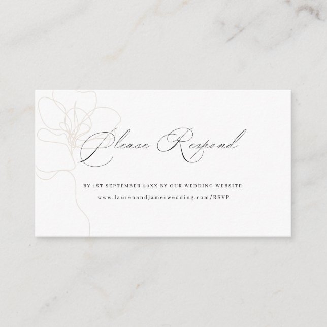 Tarjeta De Recepción Sitio web ilustrado de Rosa Boda RSVP (Anverso)