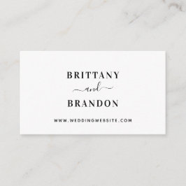 Tarjeta De Recepción Sitio web minimalista de Bodas blancos y negros